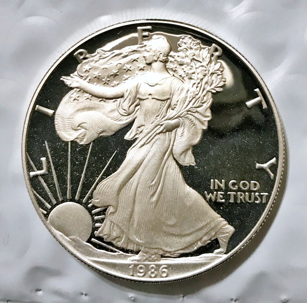 1986-S Proof American Silver Eagle 1 oz .999