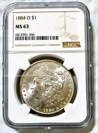 1884-O Morgan Silver Dollar NGC MS 63