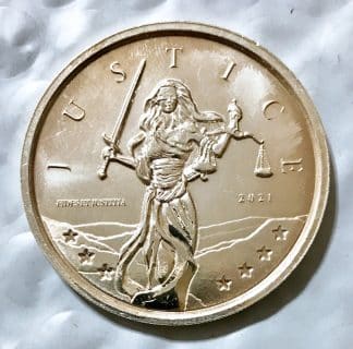 2021 Gibraltar £1 1 oz .999 Justice Coin