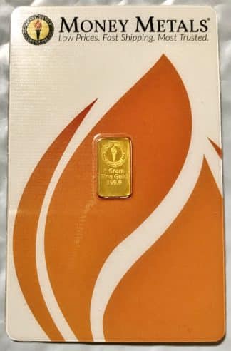 Money Metals Certified 1g .9999 Gold Bar